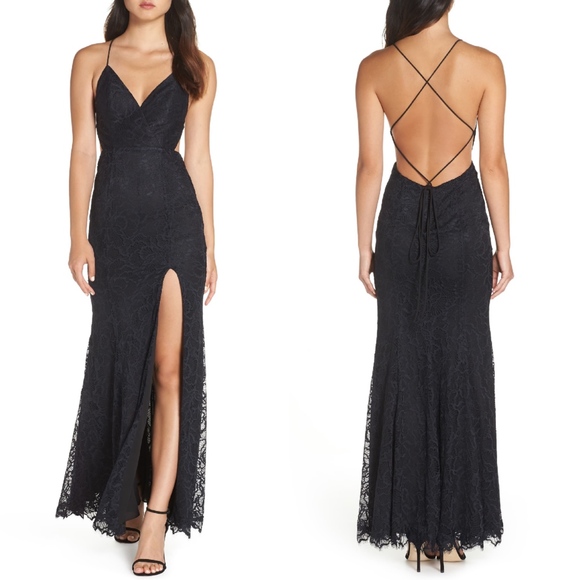 fame and partners black lace dress